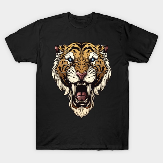 saber toothed tiger / cat T-Shirt by Imutobi